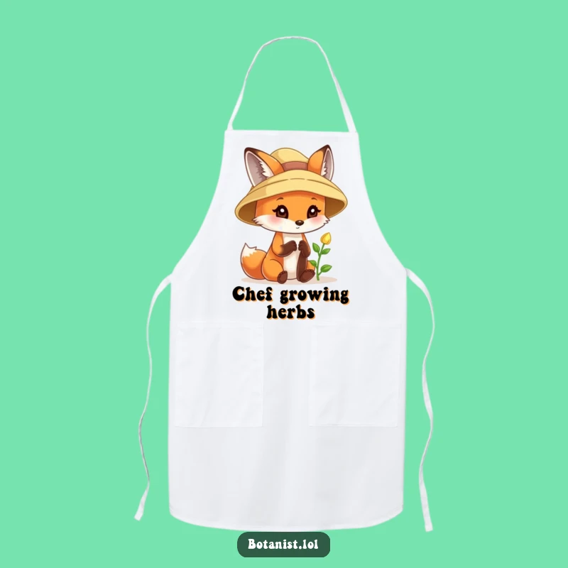 Funny Fox Sunhat Apron - Curious Garden Delight Fun