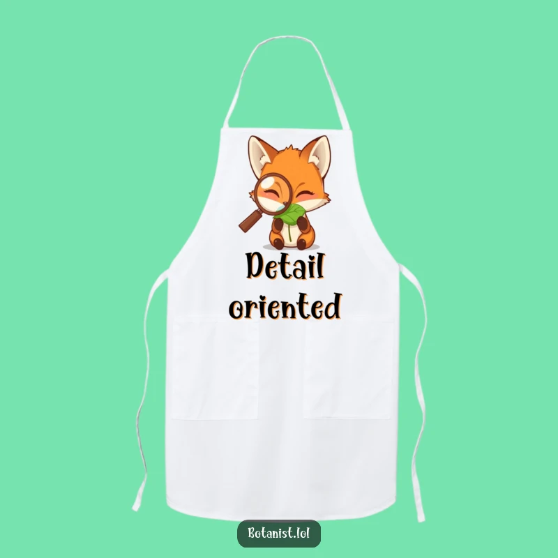 Funny Fox Magnifying Glass Apron: Cook with Precision and Hilarious Detail!