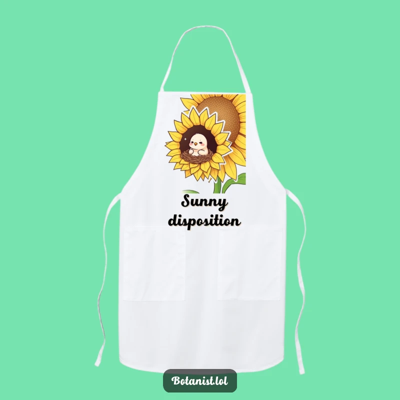 Funny Bird Sunflower Apron: Cook with Nature's Hilarious Comfort!