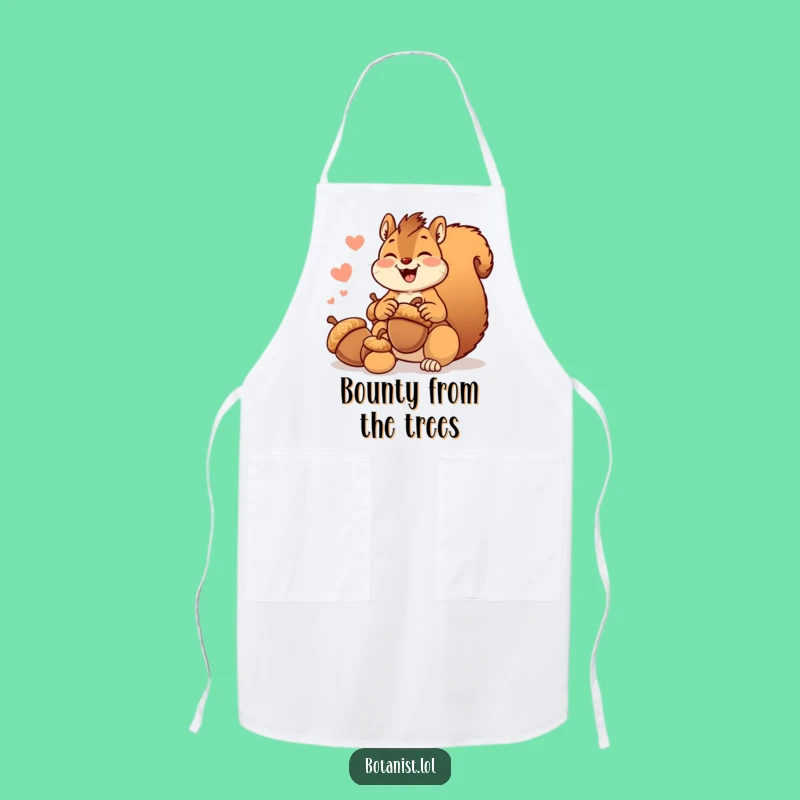 Funny Giggling Squirrel Apron: Joyful Acorn Collector Kitchen Wear - Humorous Chef Gift