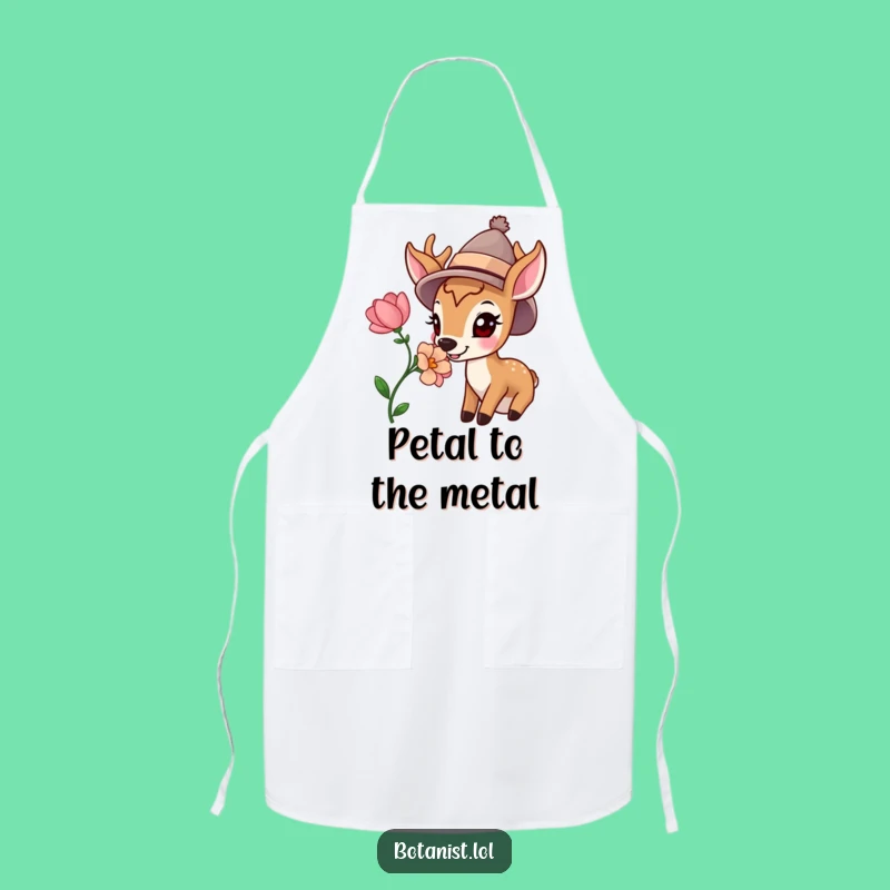Funny Happy Deer Hat Bloom Apron - Embrace Nature's Charm While You Cook with a Smile
