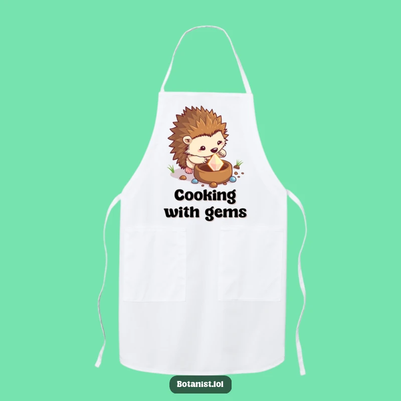 Funny Hedgehog Gem Dig Apron: Dig In with Humor, Hilarious Gift for Cooks