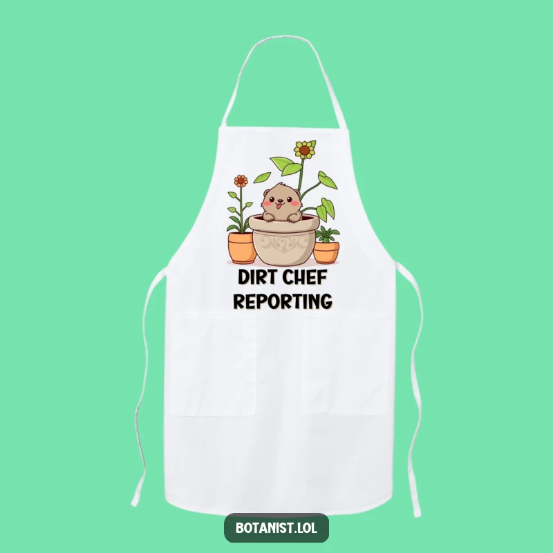 Funny Mole Apron: Cheerful Plant Dweller Kitchen Wear - Humorous Gardener Gift