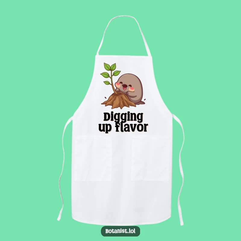 Funny Mole Gardener Apron: Kitchen Wear with a Determined Mole!