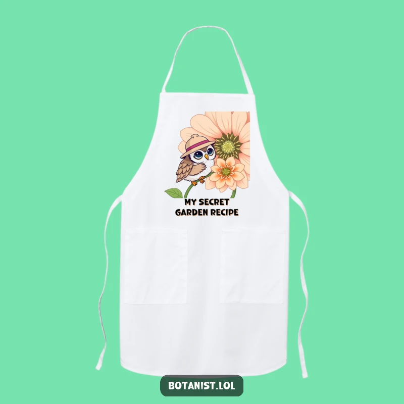 Funny Owl Hat Flower Apron: Garden Fun Gift!