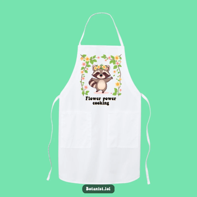 Funny Raccoon Flower Crown Apron: Cook with Celebration, Hilarious Gift