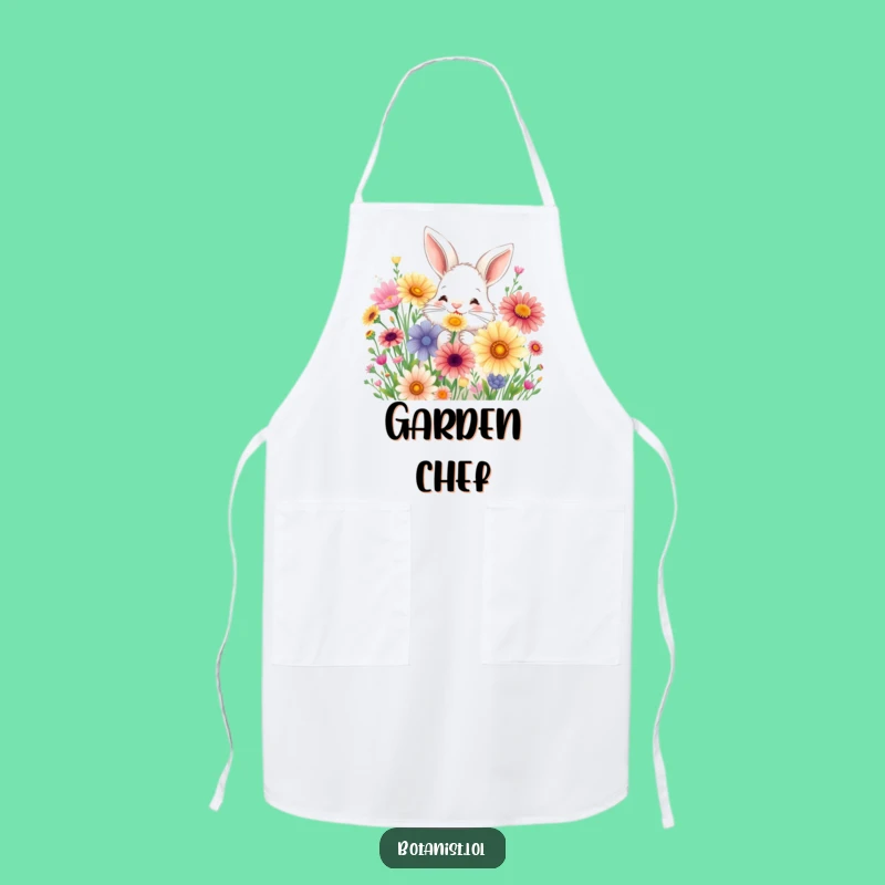 Funny Bunny Flower Apron - Hilarious Kitchen Gift for Garden Lovers