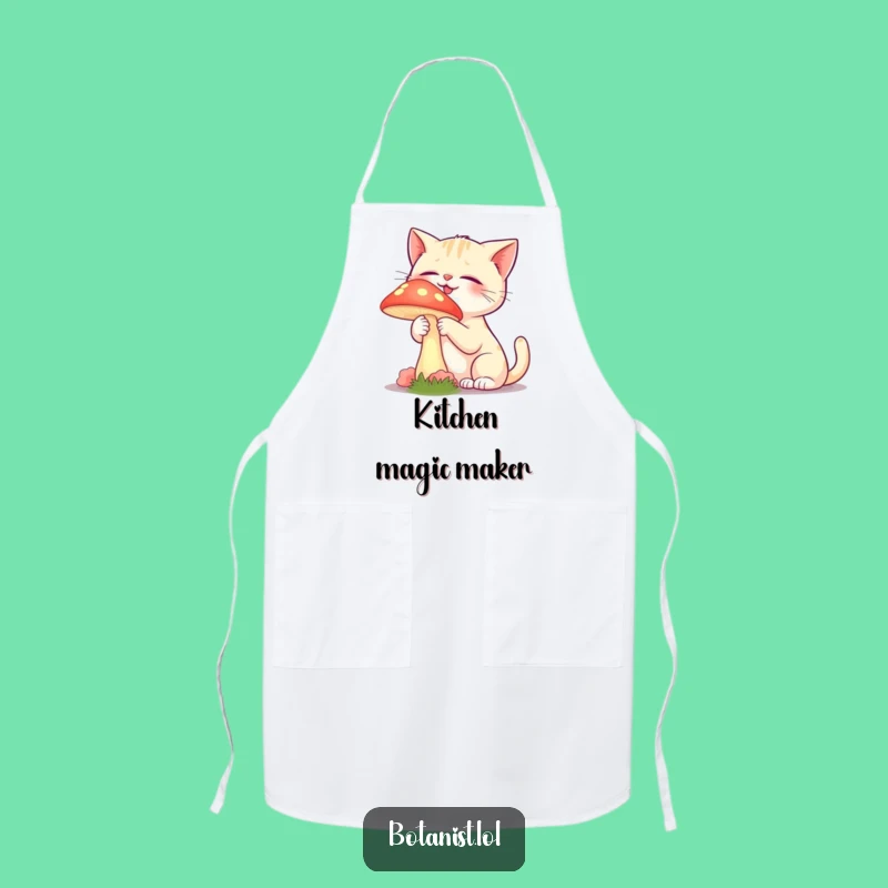 Funny Cat Mushroom Apron - Hilarious Kitchen Gift for Magical Cooks