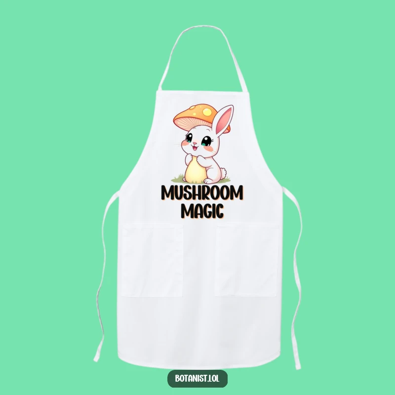 Funny Rabbit Mushroom Apron: Cook with Enchanted Curiosity!