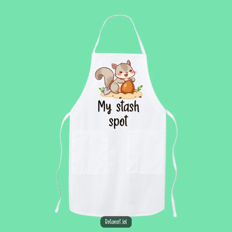 Funny Squirrel Burying Apron - Dig into Fun with this Nutty Critter's Kitchen Gift