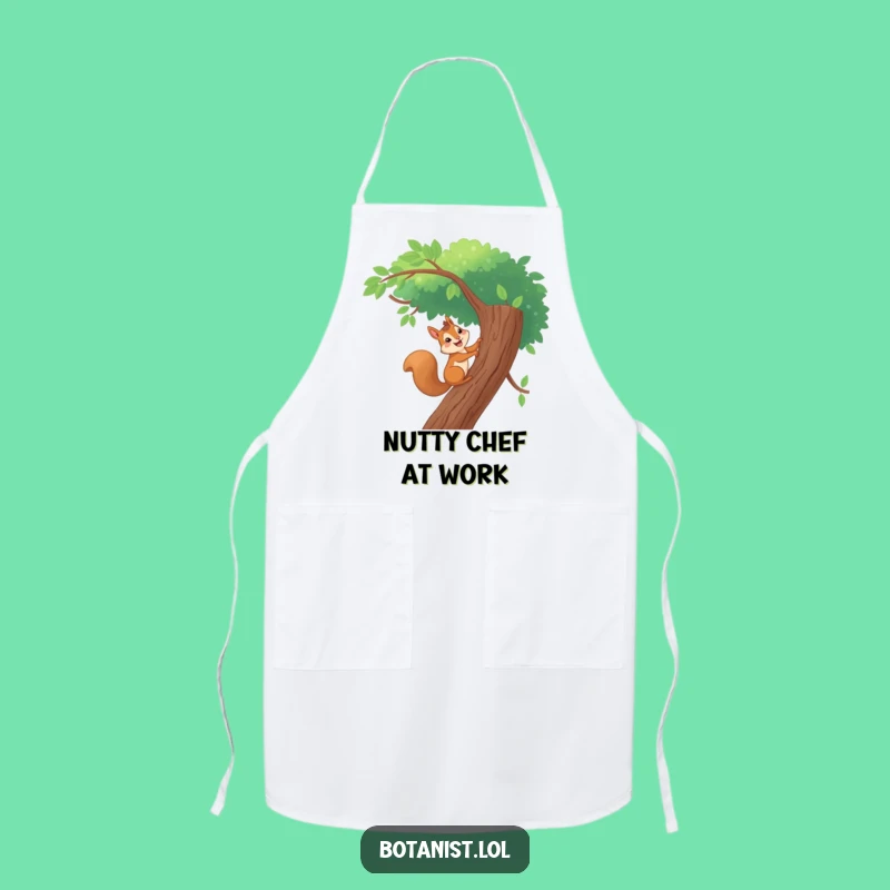 Funny Giggling Squirrel Climbing Apron - Outdoorsy Kitchen Wear, Chef's Funny Gift