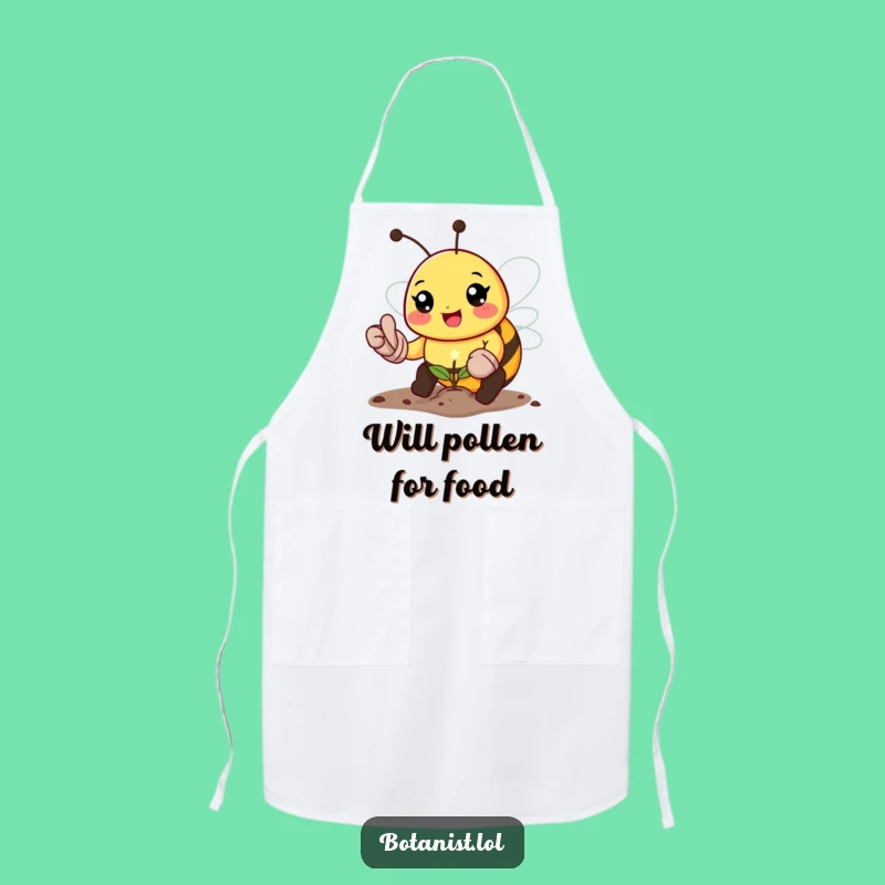 Funny Bee Gardener Apron: Protect Your Clothes with a Happy Planting Bee!