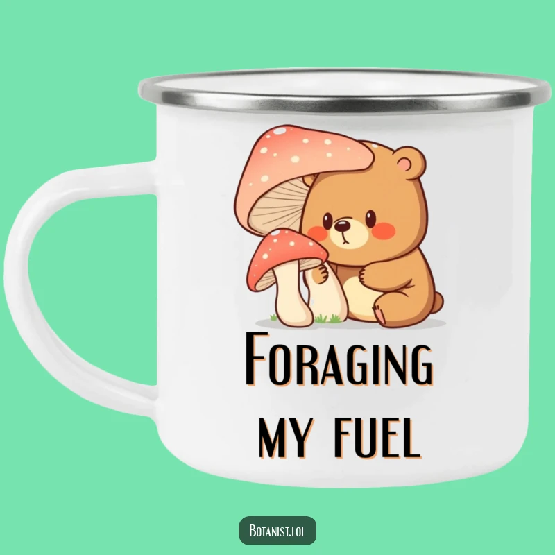 Funny Bear Mushroom Camping Mug - Durable Drinkware for Curious Adventures