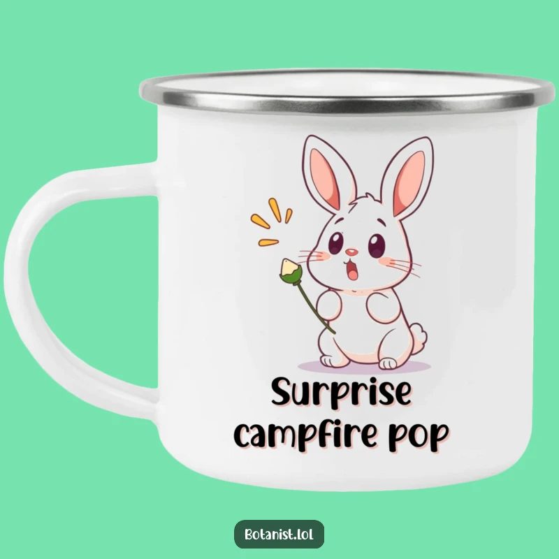Funny Bunny Startled Camping Mug: Durable Surprised Bunny Popping Seed for Outdoors