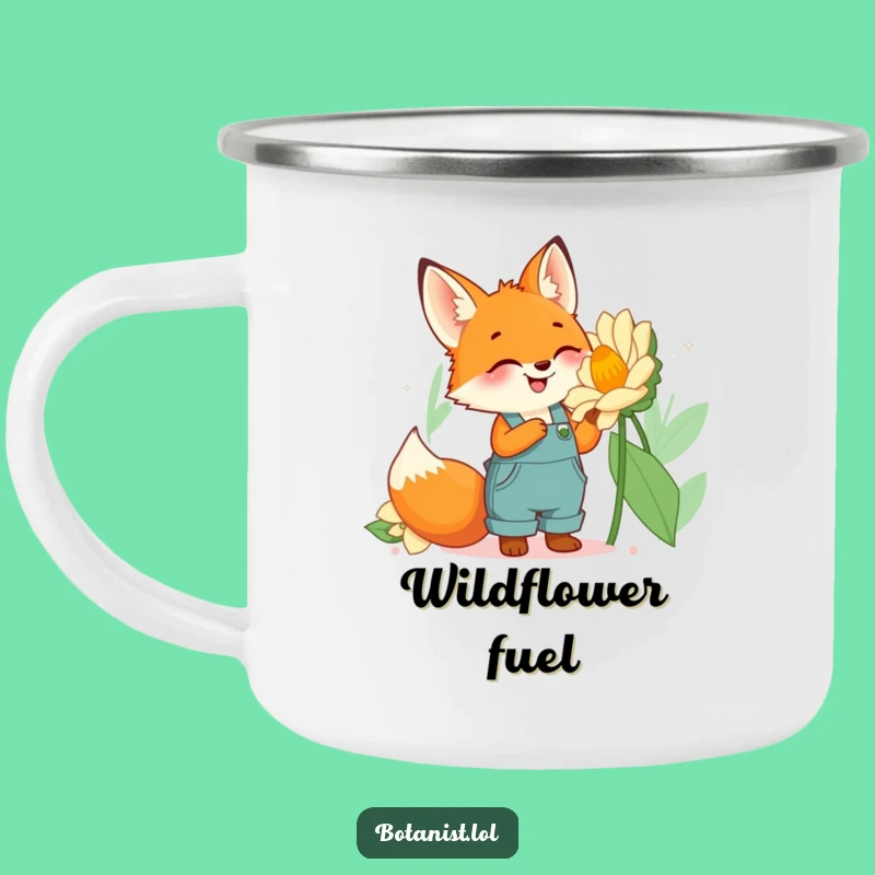 Funny Fox Gardener Camping Mug: Enjoy Nature with a Cute Fox, Perfect Funny Gift!