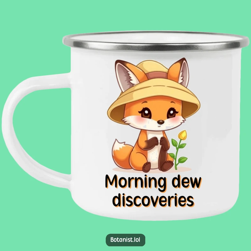 Funny Fox Sunhat Camping Mug - Outdoor Discovery Fun