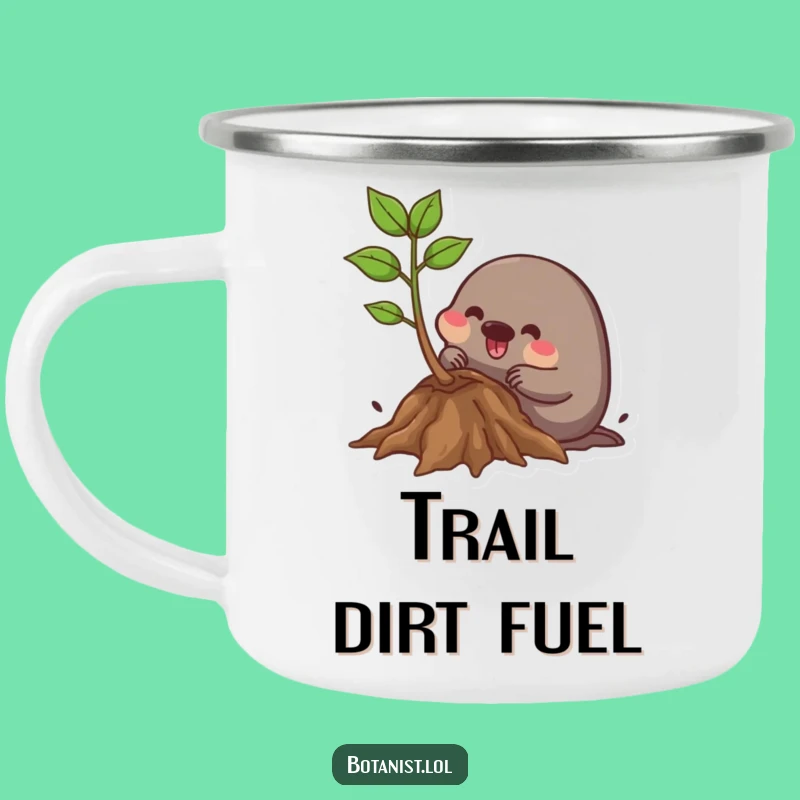 Funny Mole Gardener Camping Mug: Durable Cup with a Happy Mole Digging!