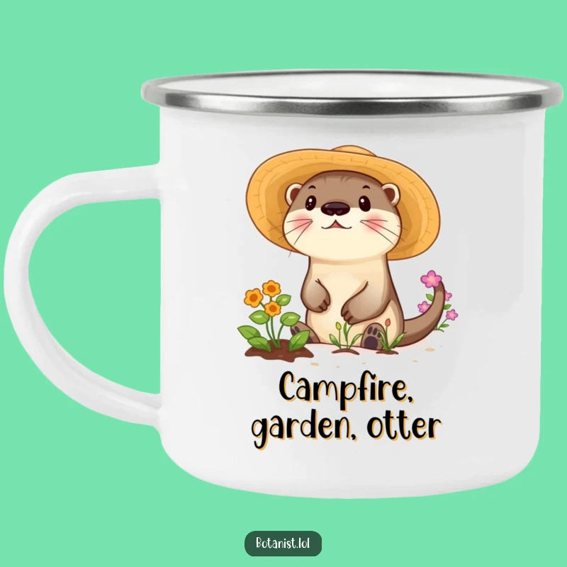 Funny Otter Garden Camping Mug: Sunny Adventures Await