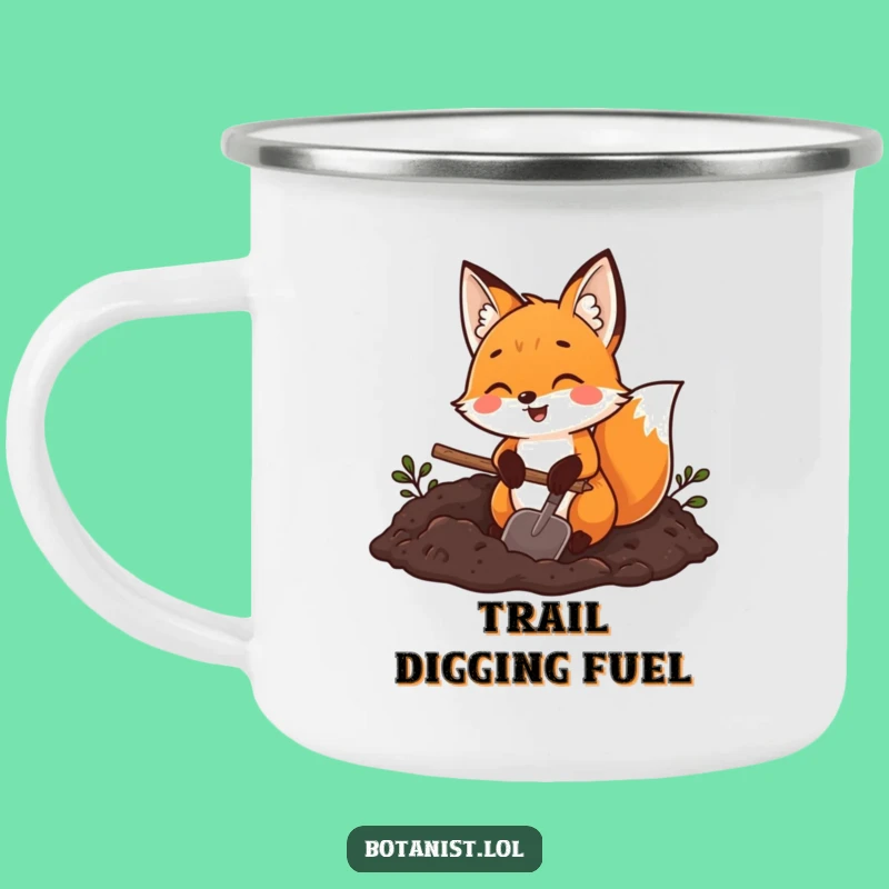 Funny Fox Gardener Camping Mug: Sip Outdoors with a Joyful Dug!