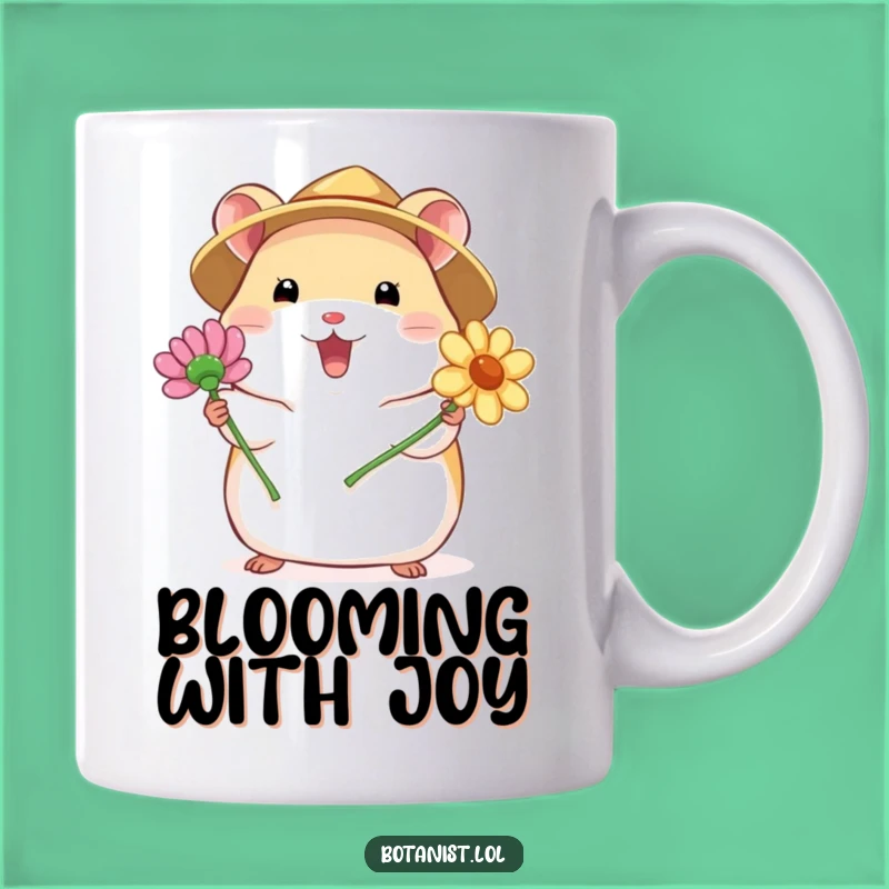 Funny Hamster Flower Mug: A Hilarious Gift for Gardeners and Cute Critter Lovers!