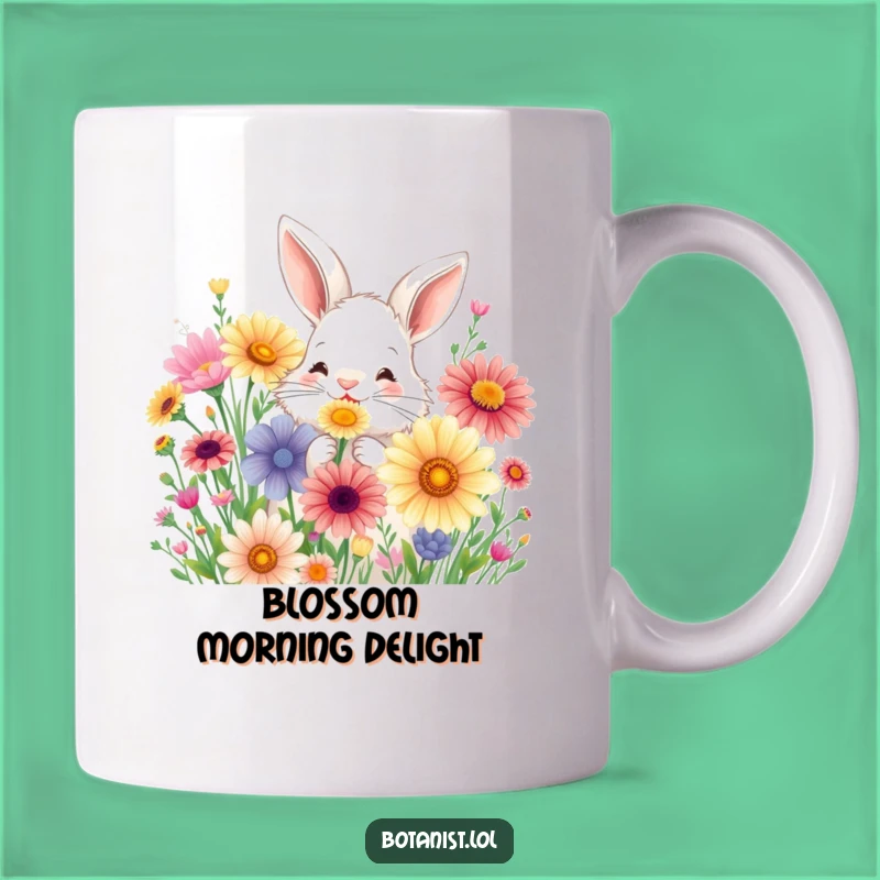 Funny Bunny Flower Mug - Joyful Spring Gift for Nature Lovers