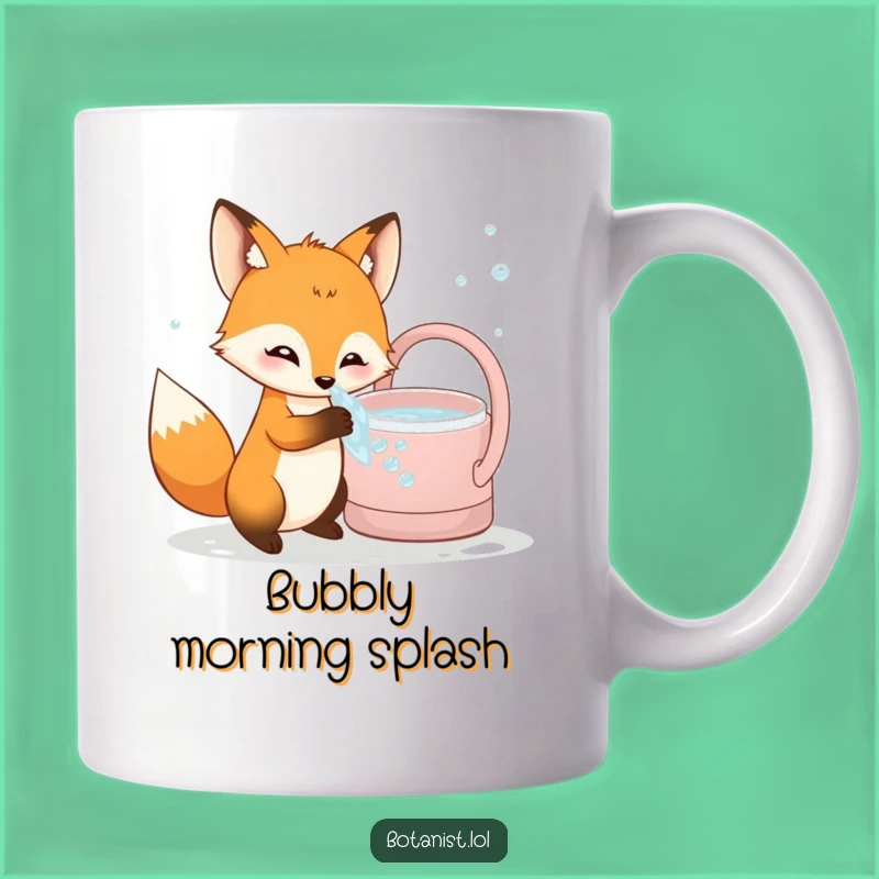 Funny Fox Mug: Bubbly Bath Adventure - Hilarious Animal Humor Gift