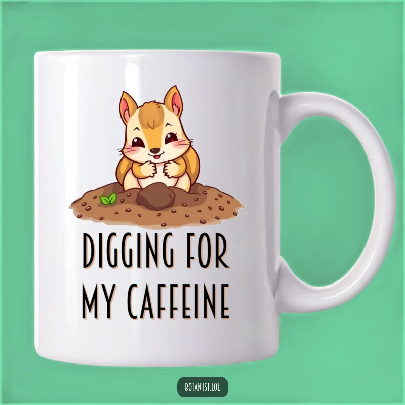 Funny Squirrel Gardener Mug: Curious Squirrel Digging, Hilarious Funny Gift for Gardeners!