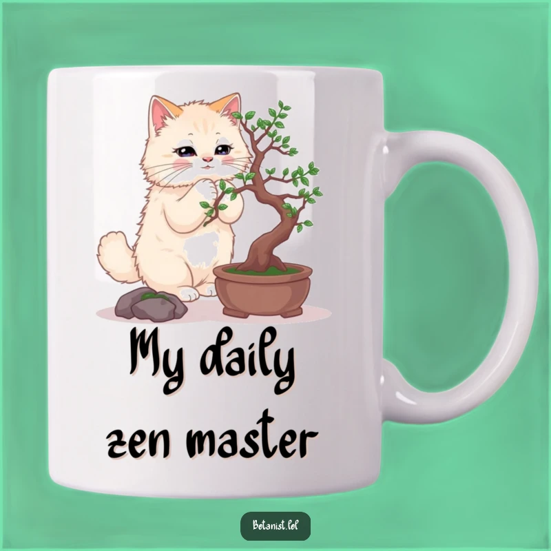 Funny Cat Bonsai Mug: Zen Moments with a Hilarious Feline