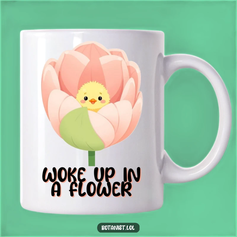 Funny Chick in Tulip Mug - Adorable Spring Humor Gift