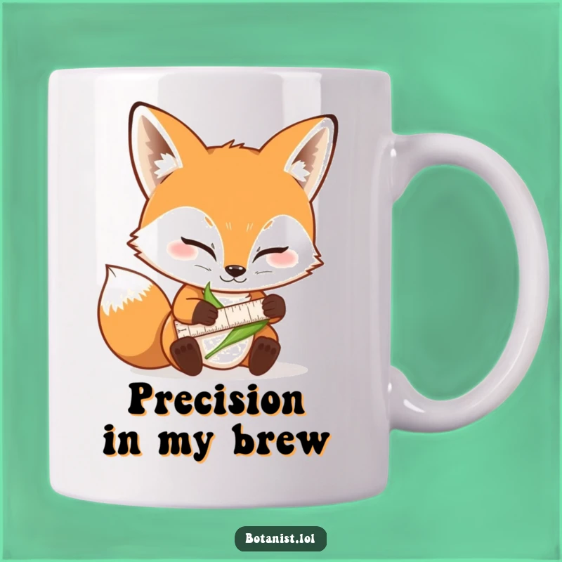 Funny Fox Measuring Leaf Mug: A Hilarious Nature Gift for Botanists and Animal Lovers