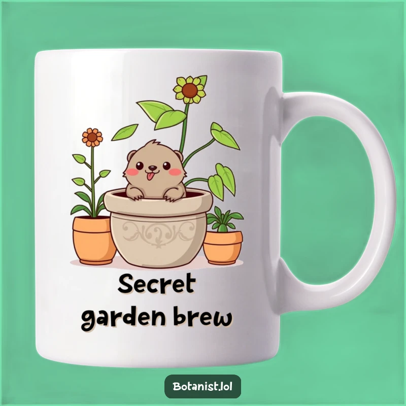 Funny Mole Mug: Cheerful Plant Dweller - Hilarious Gardening Gift Idea