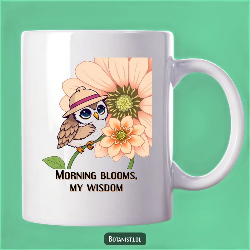 Funny Owl Hat Flower Mug: Adorable Cartoon Gift for Nature Lovers!