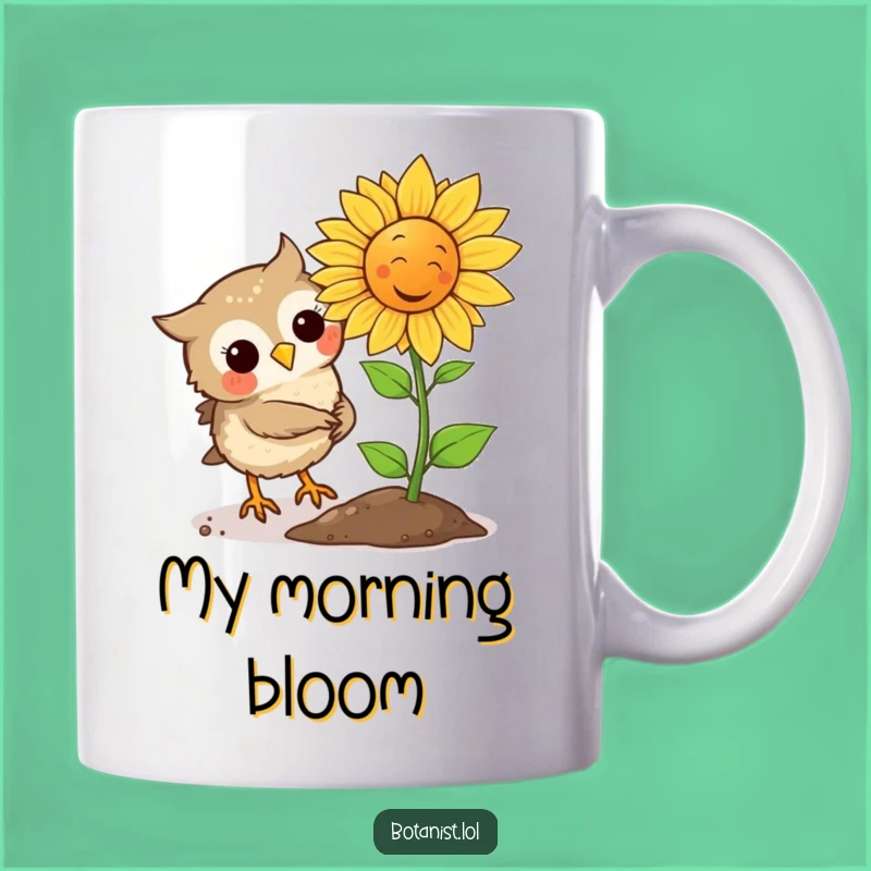 Funny Owl Plants Laughing Sunflower Mug, The Perfect Whimsical Gift for Nature Lovers