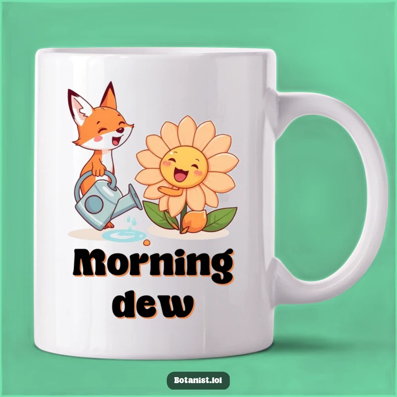 Funny Fox Flower Mug: Watering Smiles for Your Morning Brew!