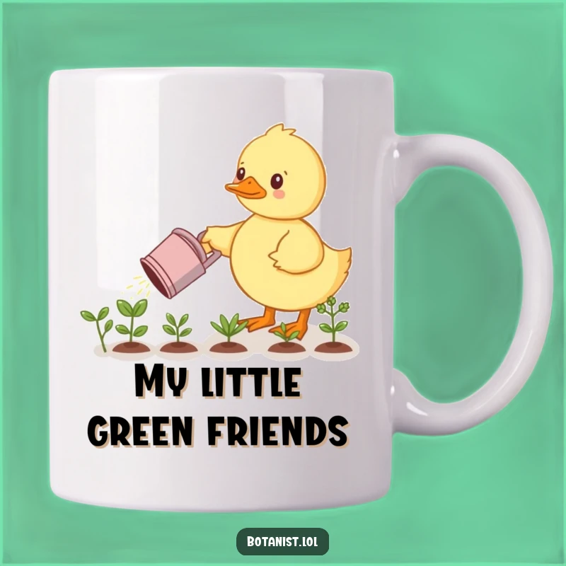 Funny Determined Duckling Watering Plants Mug - Gardener's Delight Gift