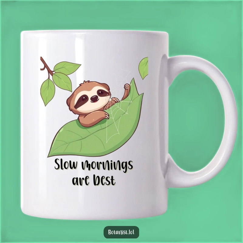 Funny Sloth Spiderweb Mug: Gentle Humor, Perfect Funny Gift for Slow Living Fans