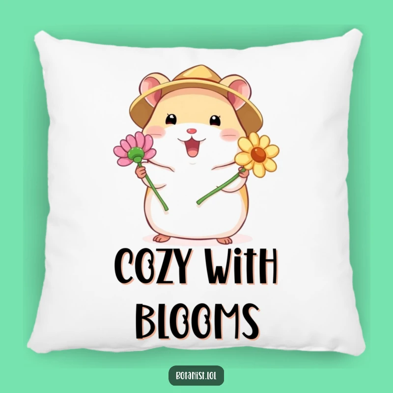 Funny Hamster Flower Pillow: Snuggle Up with Adorable, Blooming Comfort!
