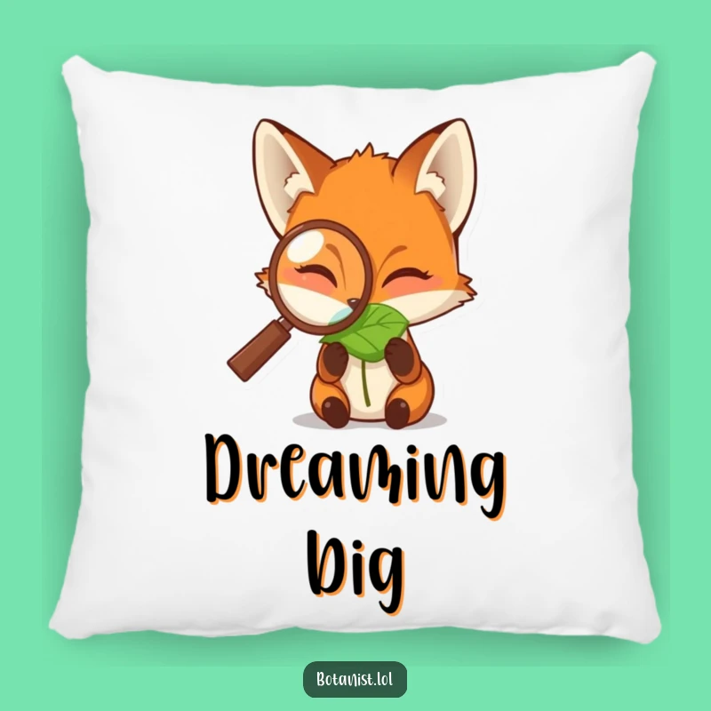 Funny Fox Magnifying Glass Pillow: Snuggle Up with Curious Comfort!
