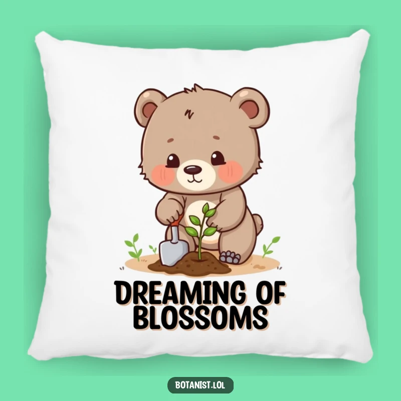 Funny Bear Pillow - Cozy & Determined Garden Decor Gift