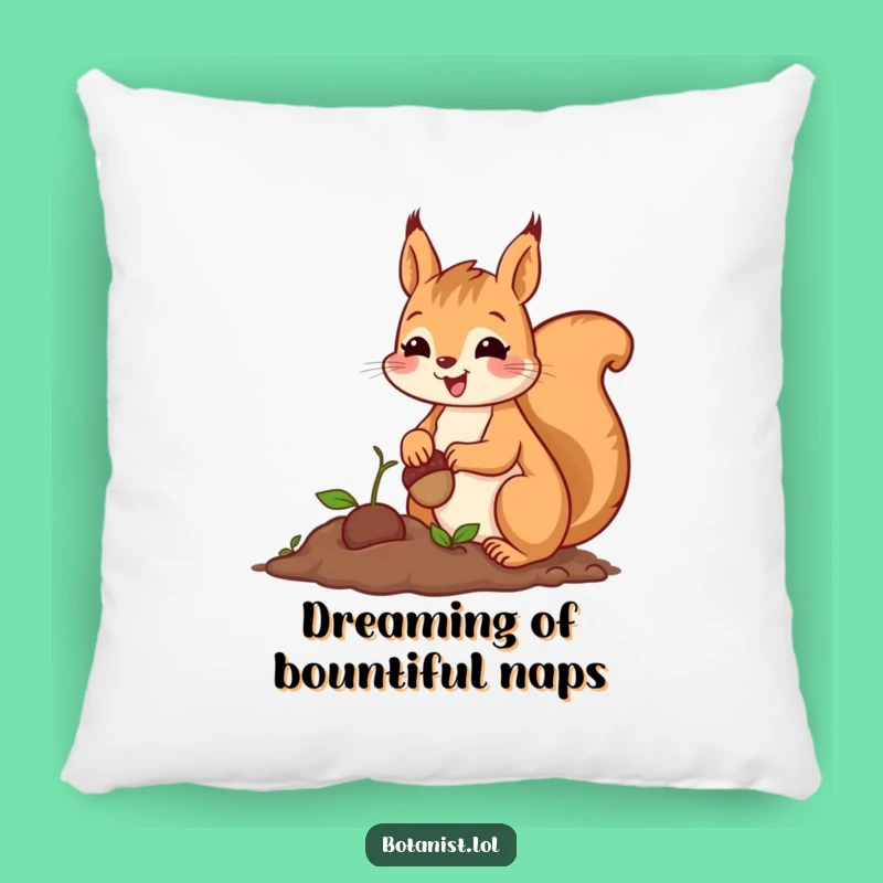 Funny Squirrel Gardener Pillow: Cozy and Cheerful Decor for Happy Homes