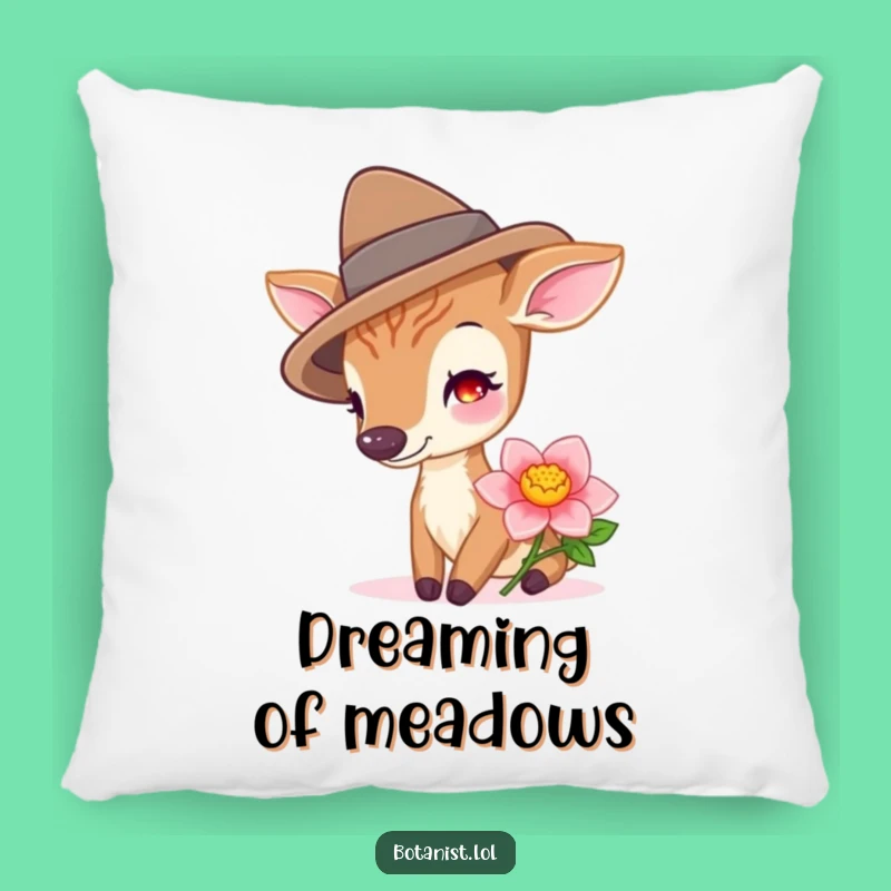 Funny Deer with Hat Pillow - Comfy and Whimsical Accent for Home
