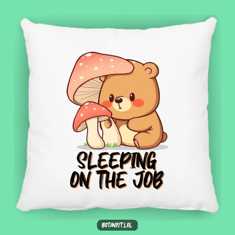Funny Bear Mushroom Pillow - Comfy and Curious Accent for Home