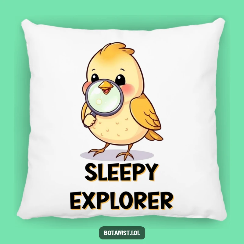 Funny Bird Magnifying Glass Pillow - Cozy Up with this Curious Critter's Comfort Gift