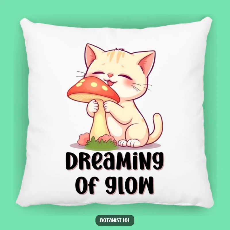 Funny Cat Mushroom Pillow - Comfy and Enchanting Gift for Cozy Spaces
