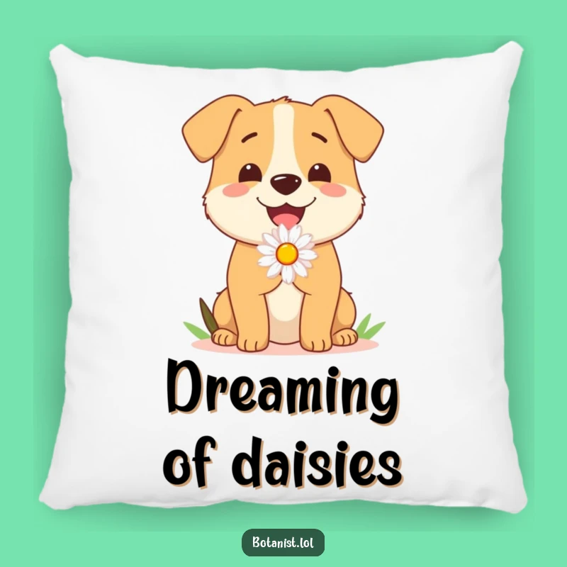 Funny Dog Daisy Pillow: Cuddle Up with a Pup's Sweet Floral Surprise, Comfy & Cute Decor