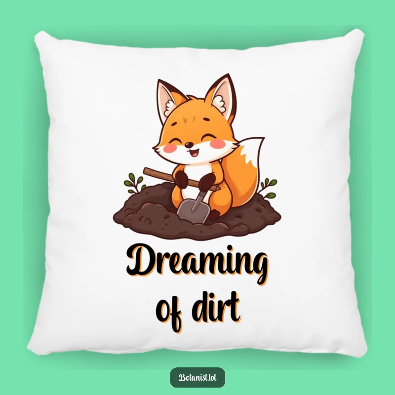 Funny Fox Gardener Pillow: Cozy Comfort for the Outdoor Soul!