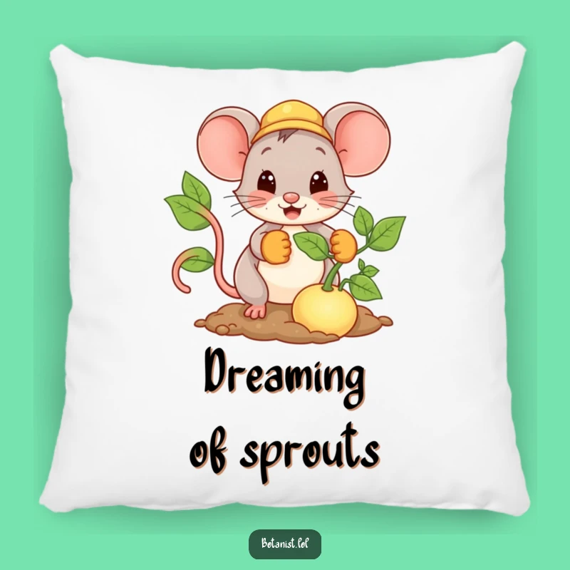 Funny Mouse Pillow: Giant Seed Comfort, Happy Gardener Accent, Gift