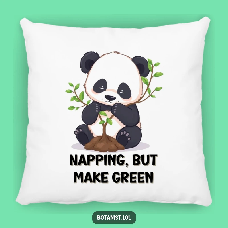 Funny Panda Repotting Pillow: Cozy Up with Zen Gardening Comfort, Whimsical Decor