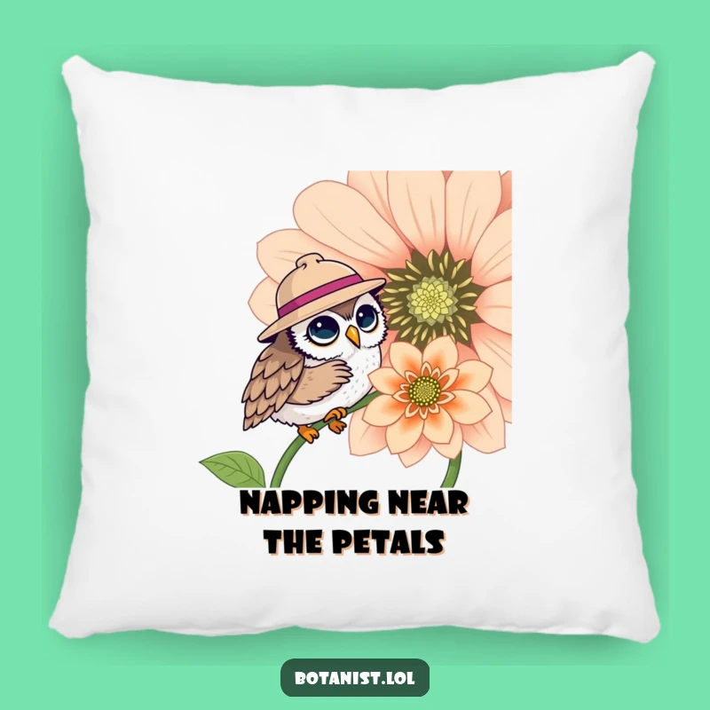 Funny Owl Hat Flower Pillow: Cozy Cartoon Cushion Gift!