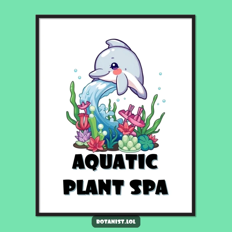 Funny Dolphin Digital Art: Water Splash, Aquatic Vibrance, Instant Gift